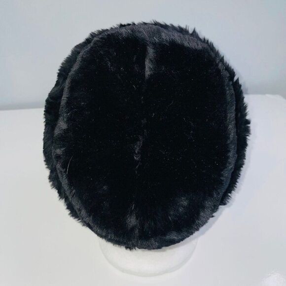 Vintage Womens Bucket Cloche Black Hat Faux Fur Mod main image 4
